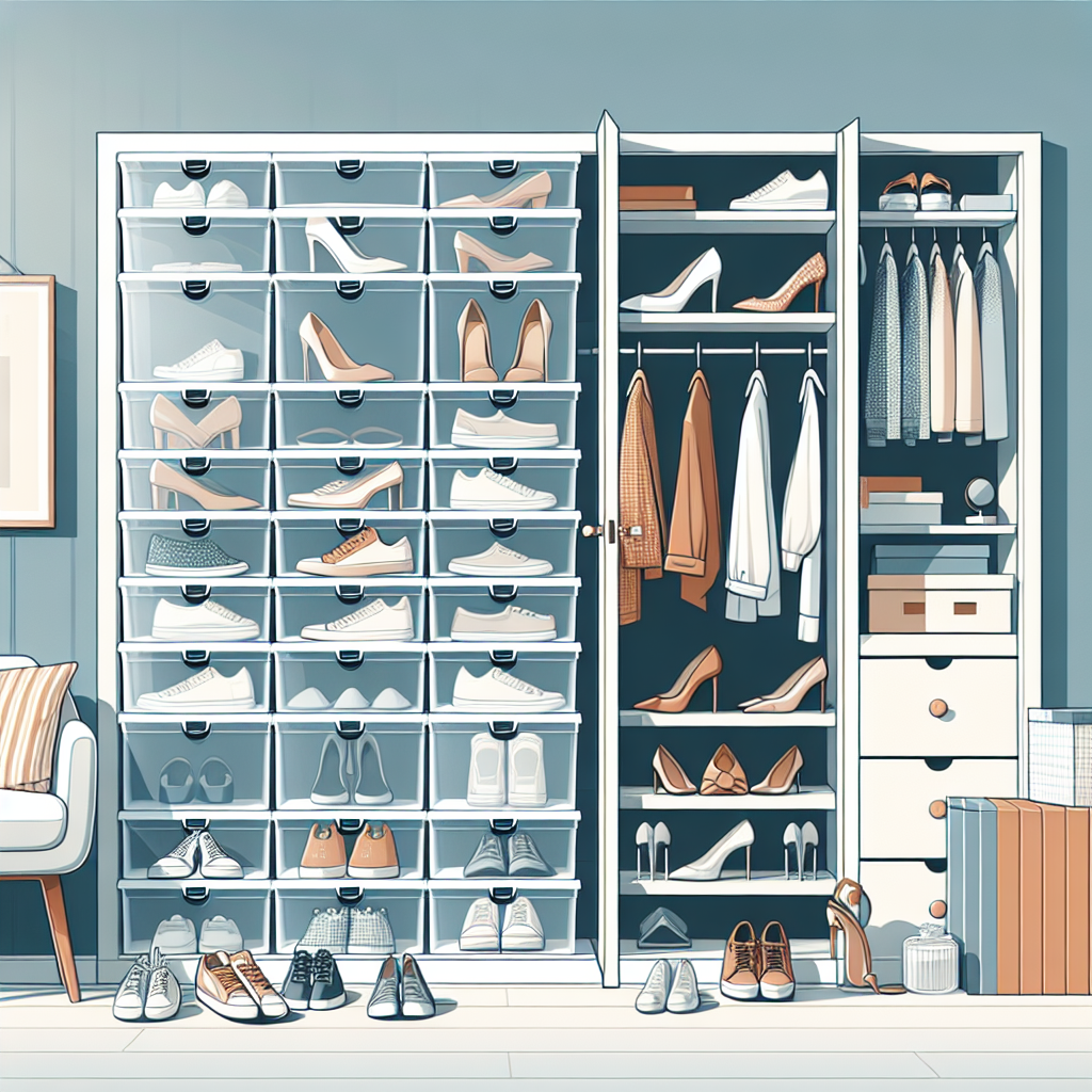 Organizing Shared Closets: Transparent Shoe Boxes for Couples or Roommates