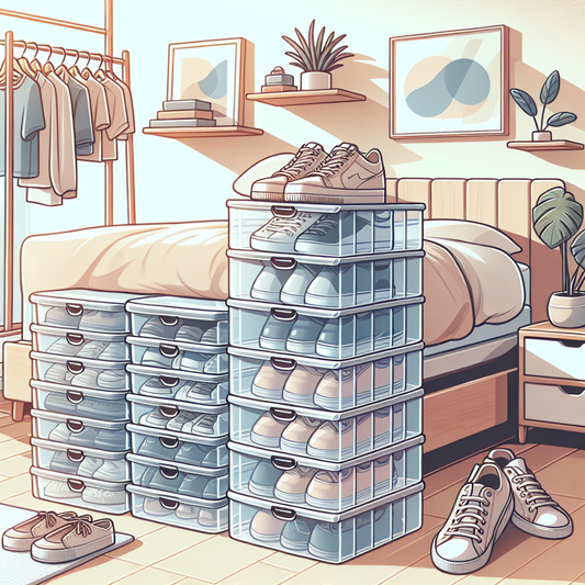 Small Space Solutions: Use Stackable Transparent Shoe Boxes Under the Bed
