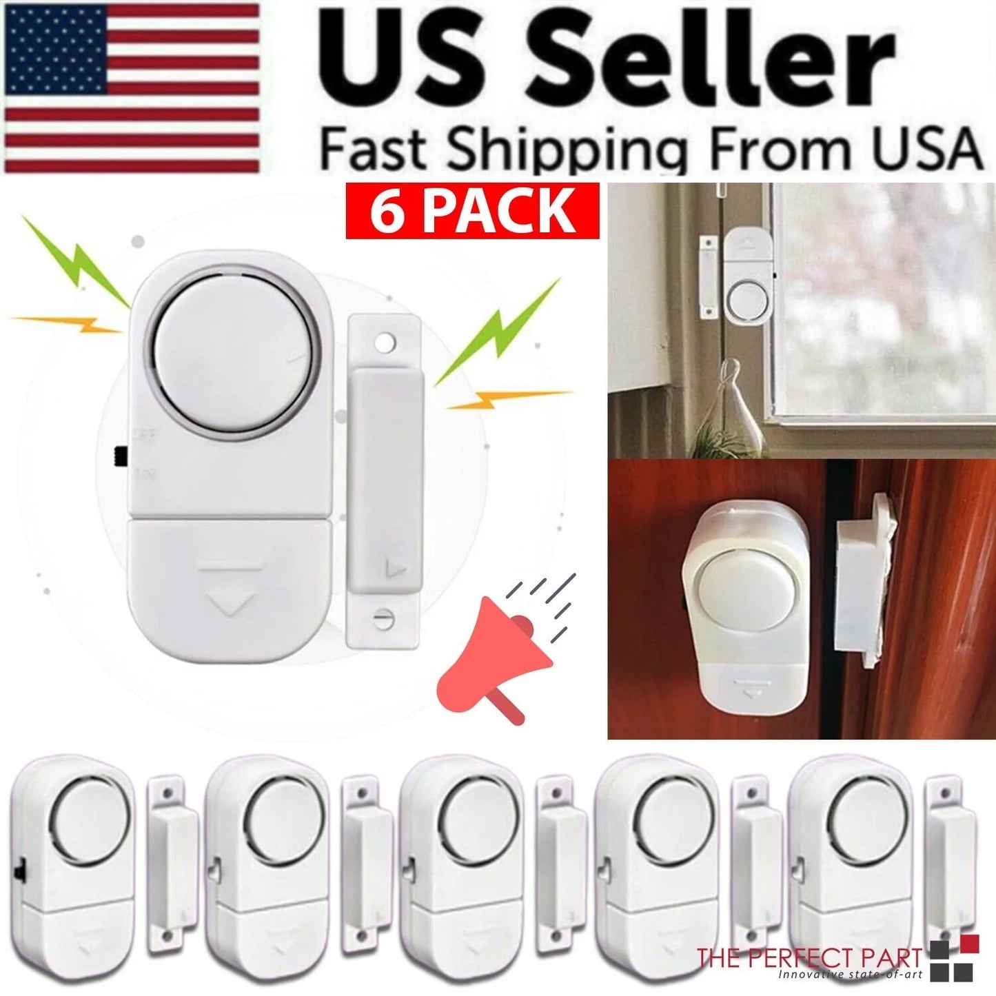 Elevate Your Home Security with 6 PCS Wireless Window and Door Burglar Alarm System - Magnetic Sensor Included!
