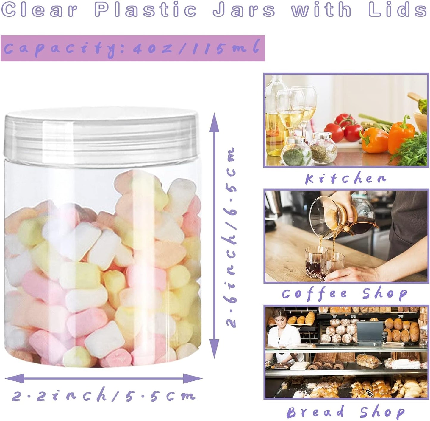 Elevate Your Storage Solutions with 20 Pack 4Oz Clear Plastic Jars - Perfect for Beauty Products, Candy, and More!