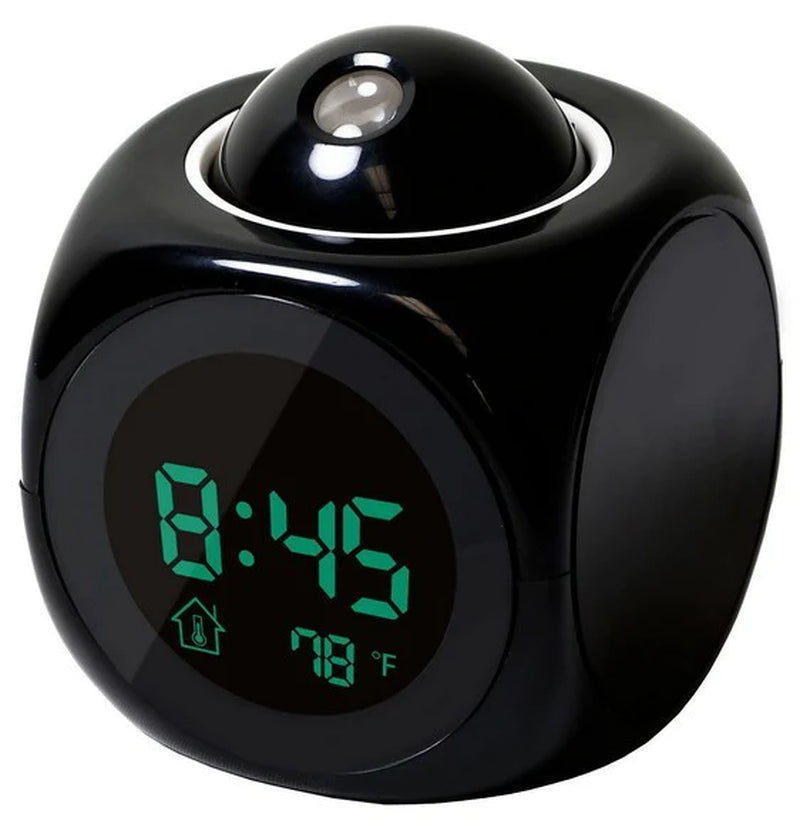 Revolutionary LED Projection Alarm Clock with Digital LCD Display, Voice Activation, Weather Updates, Snooze Function, and USB Charging