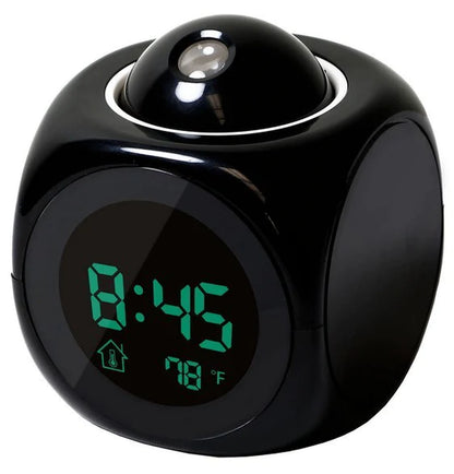 Revolutionary LED Projection Alarm Clock with Digital LCD Display, Voice Activation, Weather Updates, Snooze Function, and USB Charging