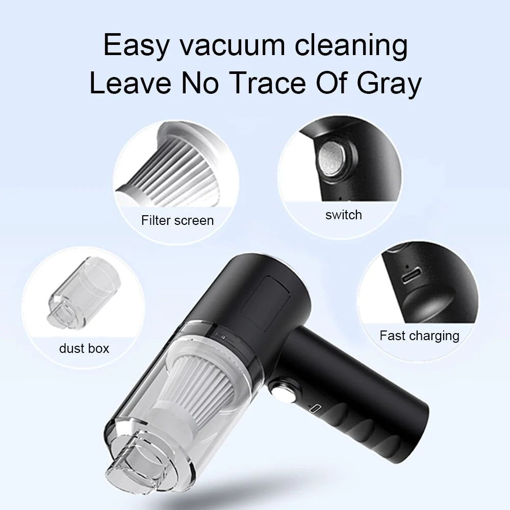 Powerful 120W Cordless Handheld Vacuum Cleaner - Compact, Portable & Perfect for Home and Car Cleaning