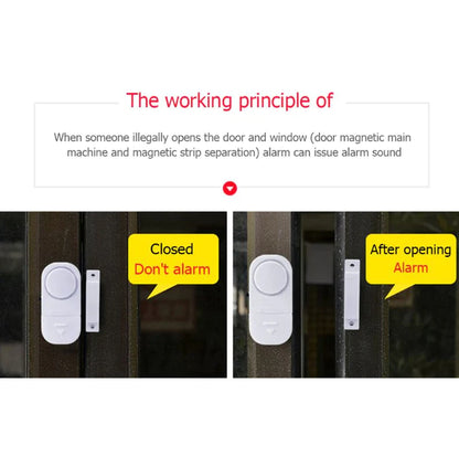 Elevate Your Home Security with 6 PCS Wireless Window and Door Burglar Alarm System - Magnetic Sensor Included!