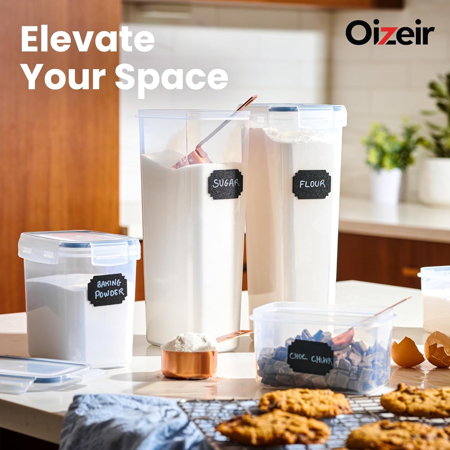 Maximize Your Kitchen Organization with Our 24-Pack Airtight Food Storage Containers - Perfect for Cereal, Flour, Sugar, and More!