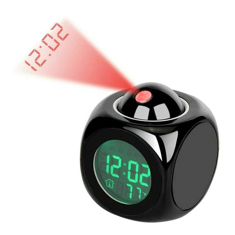 Revolutionary LED Projection Alarm Clock with Digital LCD Display, Voice Activation, Weather Updates, Snooze Function, and USB Charging