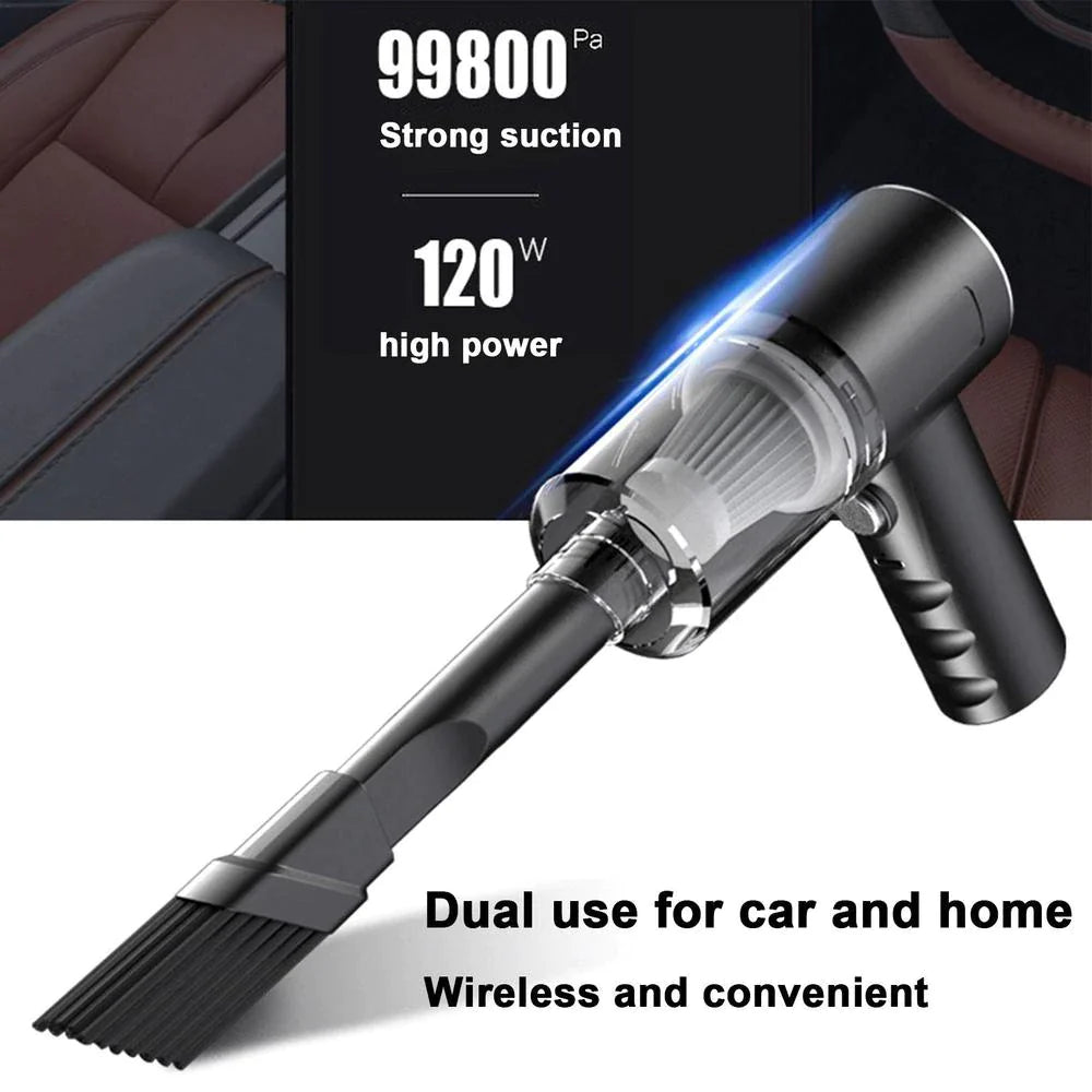 Powerful 120W Cordless Handheld Vacuum Cleaner - Compact, Portable & Perfect for Home and Car Cleaning