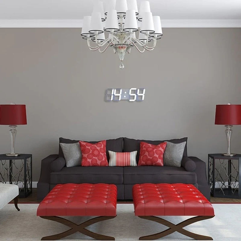 Sleek Digital 3D LED Alarm Clock with Snooze, Auto Brightness & USB Power - Perfect for Home & Office!