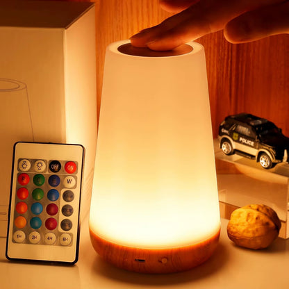 Transform Your Space with the 13-Color RGB Touch & Remote Control Night Light - USB Rechargeable, Dimmable, and Portable!