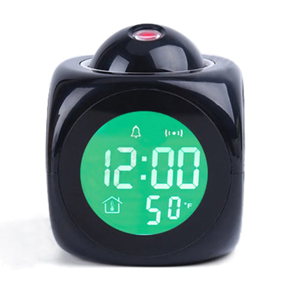 Revolutionary LED Projection Alarm Clock with Digital LCD Display, Voice Activation, Weather Updates, Snooze Function, and USB Charging