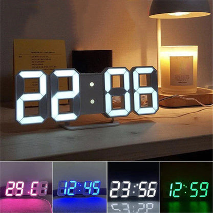 Sleek Digital 3D LED Alarm Clock with Snooze, Auto Brightness & USB Power - Perfect for Home & Office!