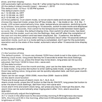 Sleek Digital 3D LED Alarm Clock with Snooze, Auto Brightness & USB Power - Perfect for Home & Office!