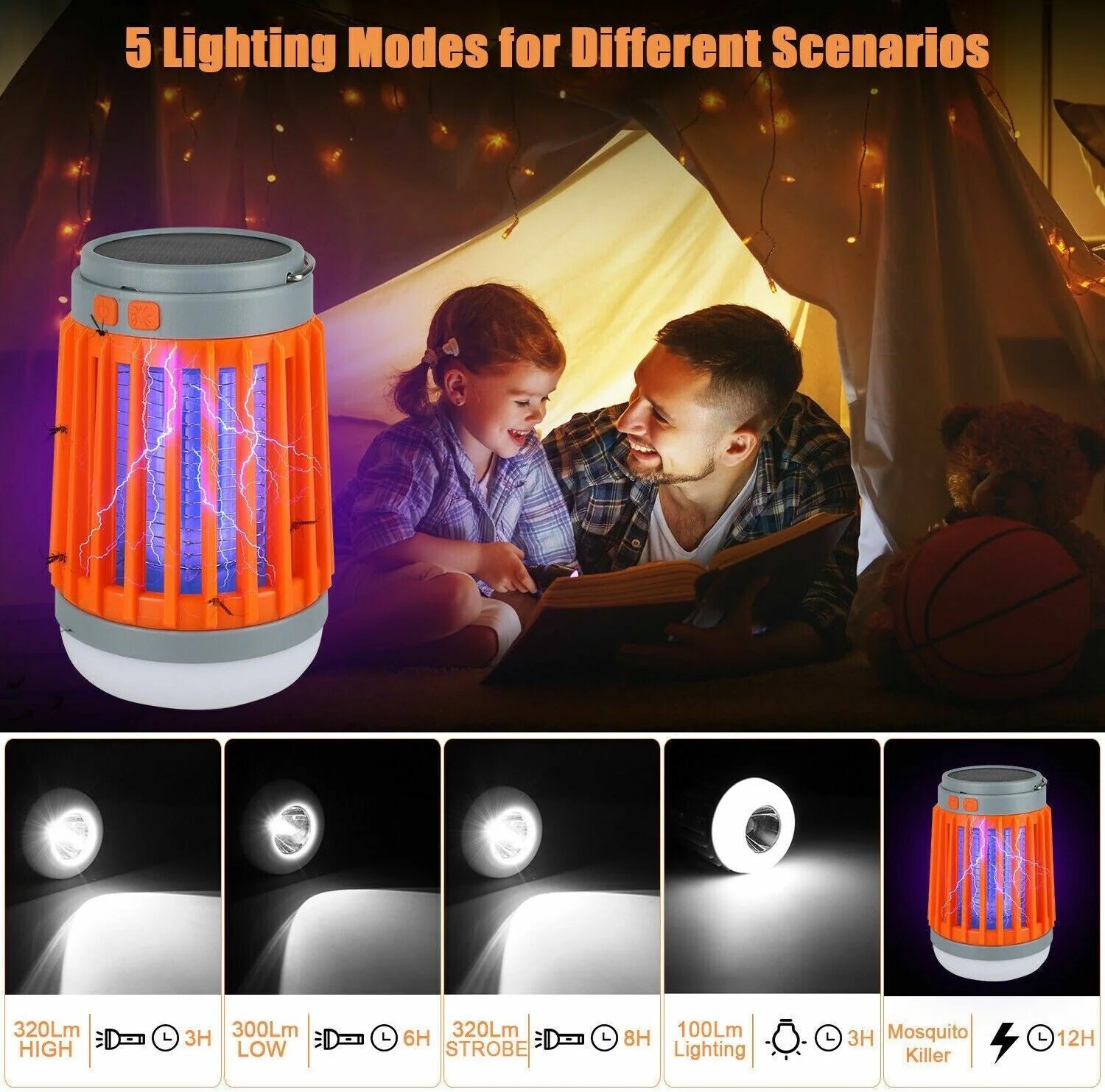 Revolutionary Solar USB Mosquito Killer Light - Your Ultimate Insect Zapper and Camping Companion