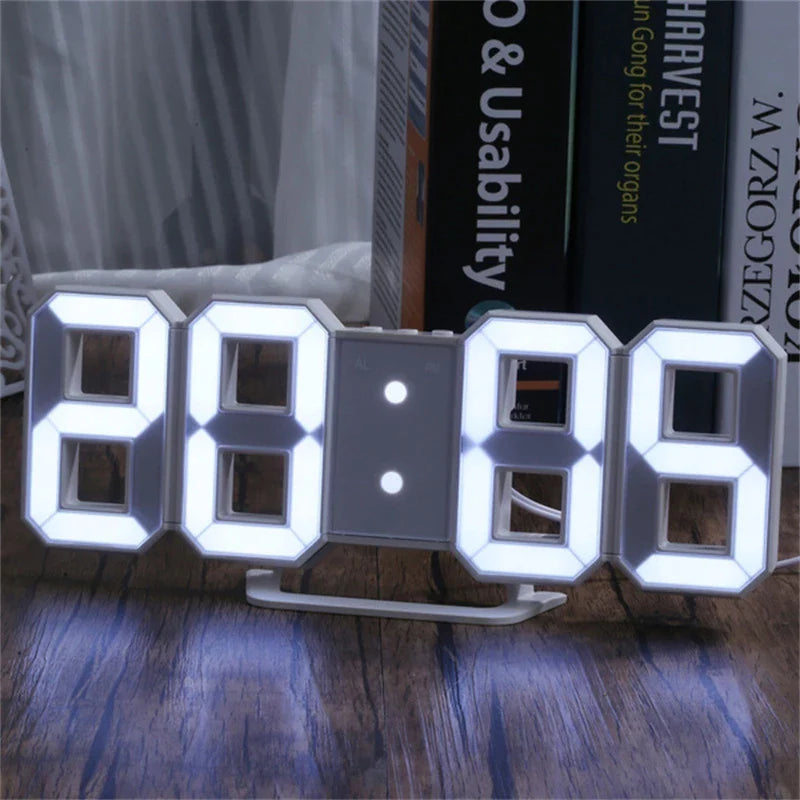 Sleek Digital 3D LED Alarm Clock with Snooze, Auto Brightness & USB Power - Perfect for Home & Office!