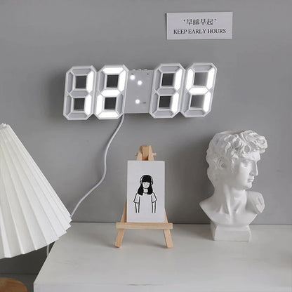 Sleek Digital 3D LED Alarm Clock with Snooze, Auto Brightness & USB Power - Perfect for Home & Office!