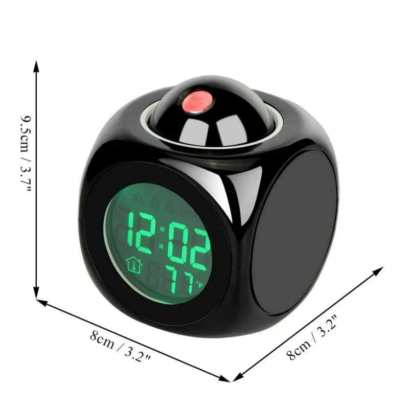 Revolutionary LED Projection Alarm Clock with Digital LCD Display, Voice Activation, Weather Updates, Snooze Function, and USB Charging