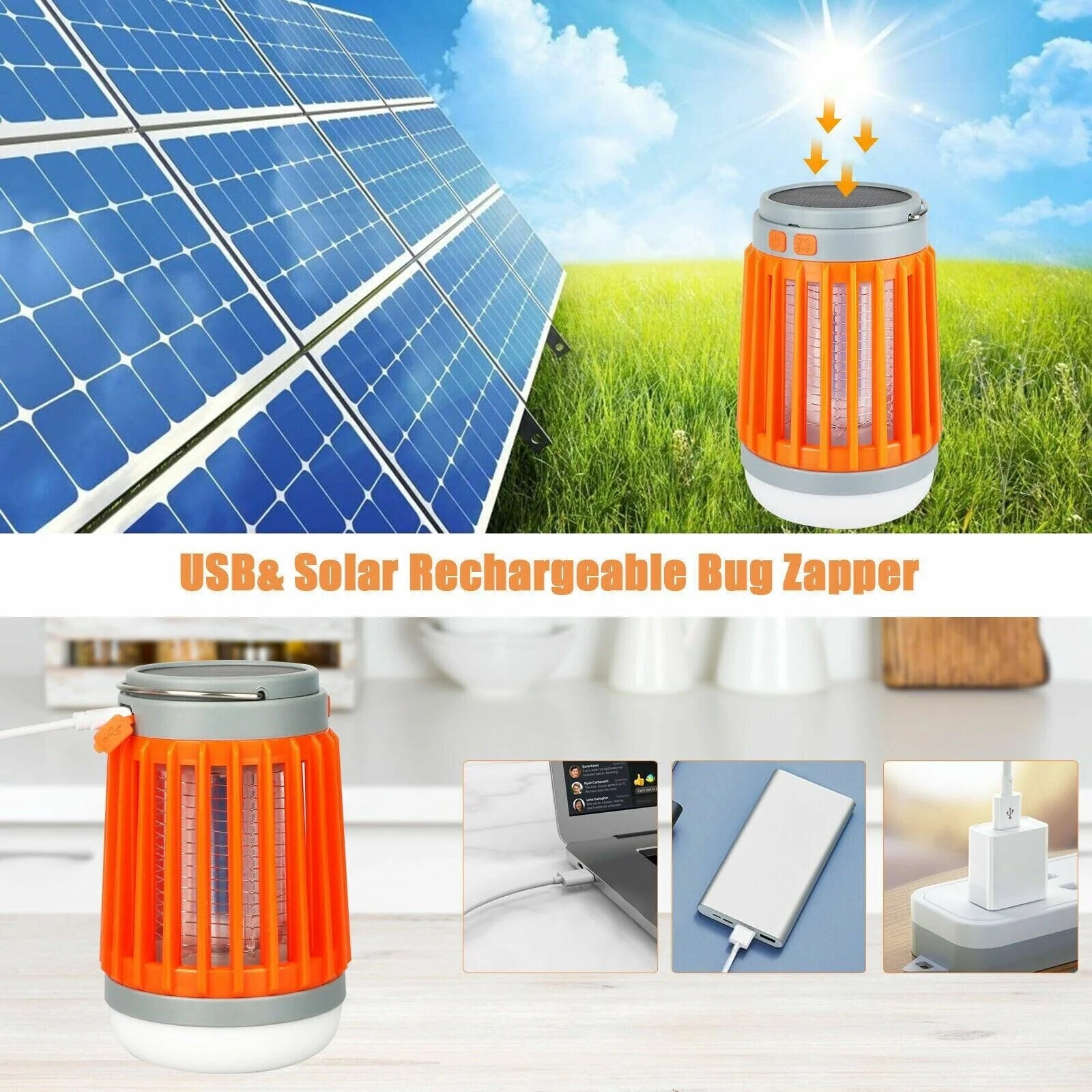 Revolutionary Solar USB Mosquito Killer Light - Your Ultimate Insect Zapper and Camping Companion